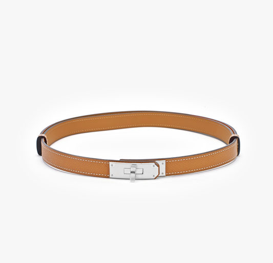 Pasek GIA Epsom Silver Caramel