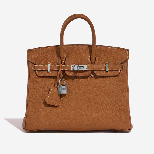 KARLA MIDI 25 Togo Silver Caramel